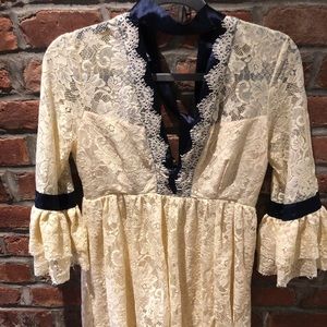 Free People Gilded Lace Mini Dress